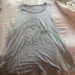 Tailgate Michigan state grey tank top